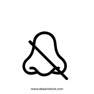 Simple Outline No Smell Nose Crossed Out Sign Illustration Icon