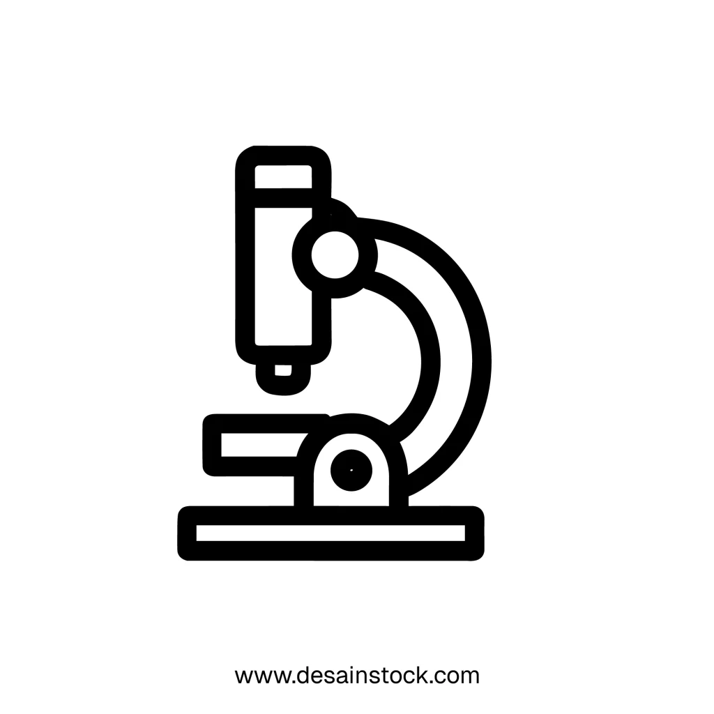 Outline Simple Microscope Instrument Tool for Scientific Research Icon