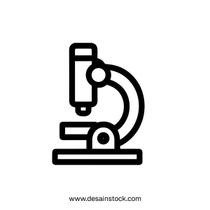Outline Simple Microscope Instrument Tool for Scientific Research Icon