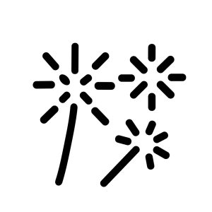 Simple Outline Line Art Sparkler Celebration Festive Icon Symbol