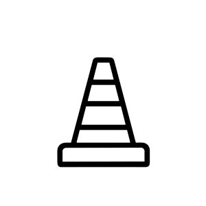 Simple Line Drawing Traffic Cone Road Safety Symbol Icon Graphic