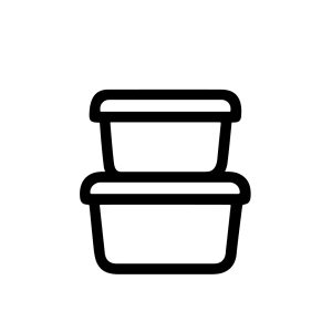 Minimalist Line Art Stacked Container Linear Icon for Food Storage