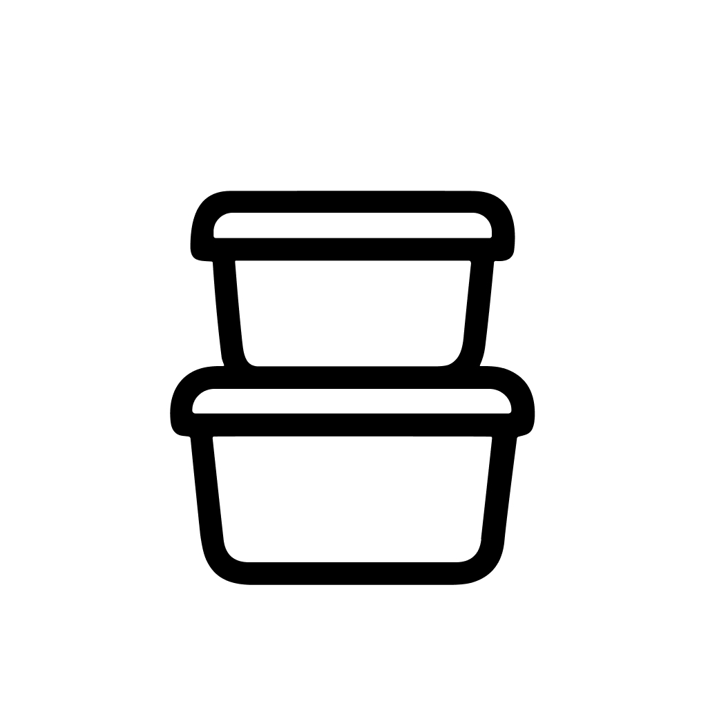 Minimalist Line Art Stacked Container Linear Icon for Food Storage