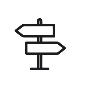 Simple Line Style Directional Arrow Signpost Illustration Guiding Navigation Icon