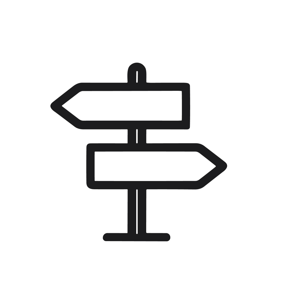 Simple Line Style Directional Arrow Signpost Illustration Guiding Navigation Icon