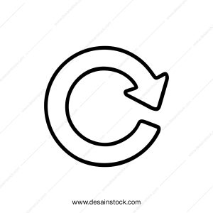 Simple Outline Round Arrow Direction Rotation Cycle Process Icon