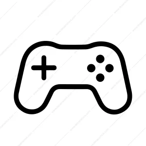 Simple Lineart Gamepad Controller Console Play Device Icon Illustration