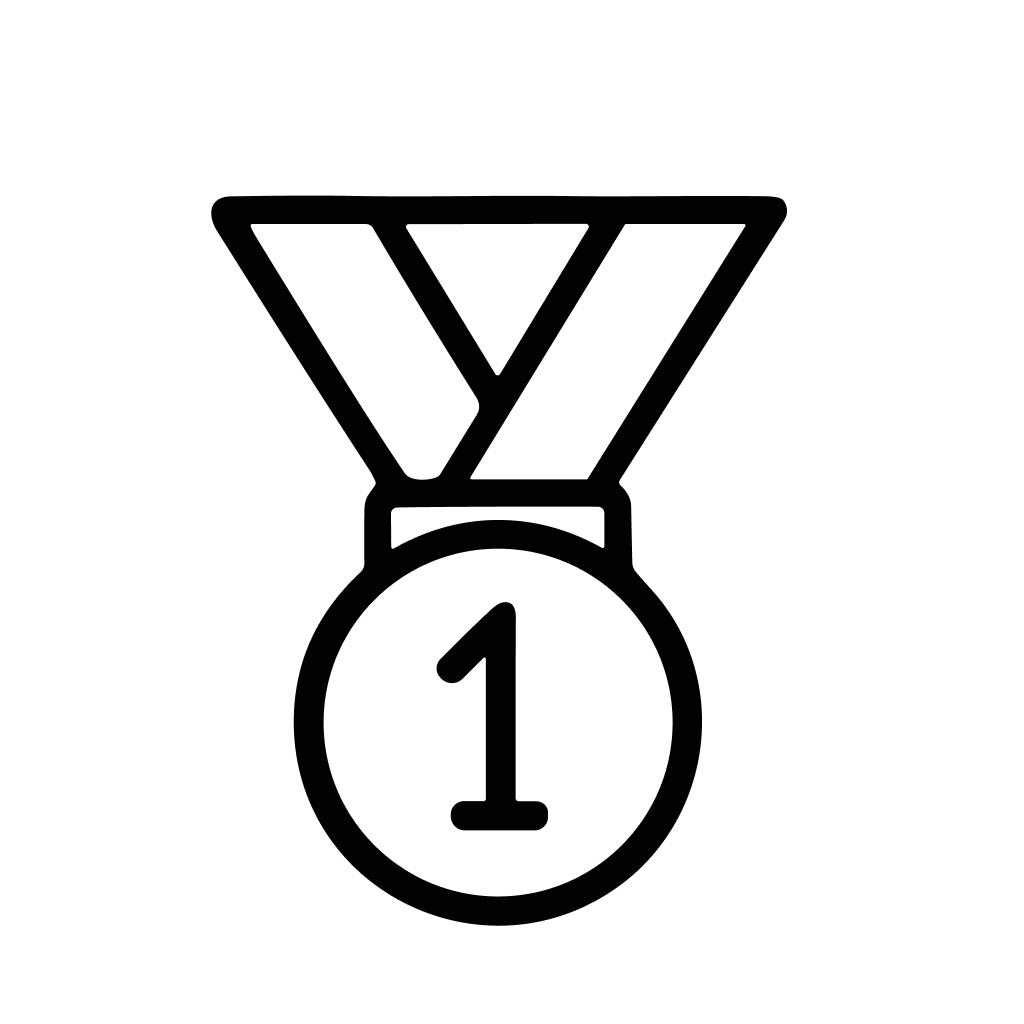 Simple Outline First Place Medal Award Achievement Reward Icon Sign