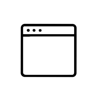 Simple Line Art Browser Window Minimalist Interface Outline Element