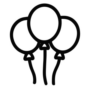 Handdrawn Simple Outline Balloons Decoration Party Celebration Element Icon
