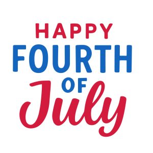 Festive Calligraphic Happy Fourth of July Celebration Typography Design Element