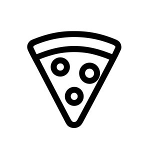 Minimalist Outline Single Slice Pizza Food Icon Line Drawing