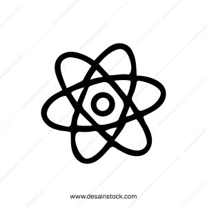 Simple Handdrawn Outline Atom Structure Symbol Icon Shape Design