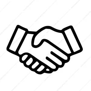 Simple Line Art Two Handshake Hands Agreement Minimalist Shape Icon