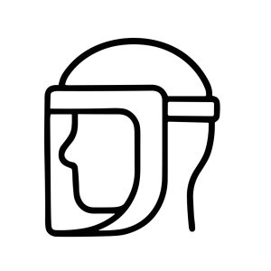 Minimalist Outline Face Shield Protection Line Drawing Medical Icon