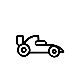 Simple Outline Race Car Vehicle Minimalist Shape Icon Silhouette