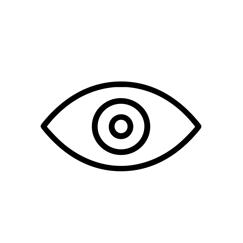 Simple Outline Eye Surveillance Monitoring Sight Vision Symbol Icon Design