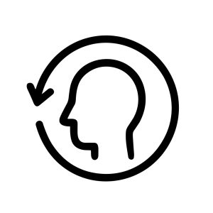 Simple Line Art Head With Arrow Refreshing Process Icon Sign
