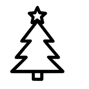 Minimalist Outline Christmas Tree Decoration with Star and Trunk Design