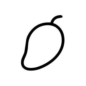 Simple Line Art Fresh Mango Fruit Tropical Food Illustration Icon