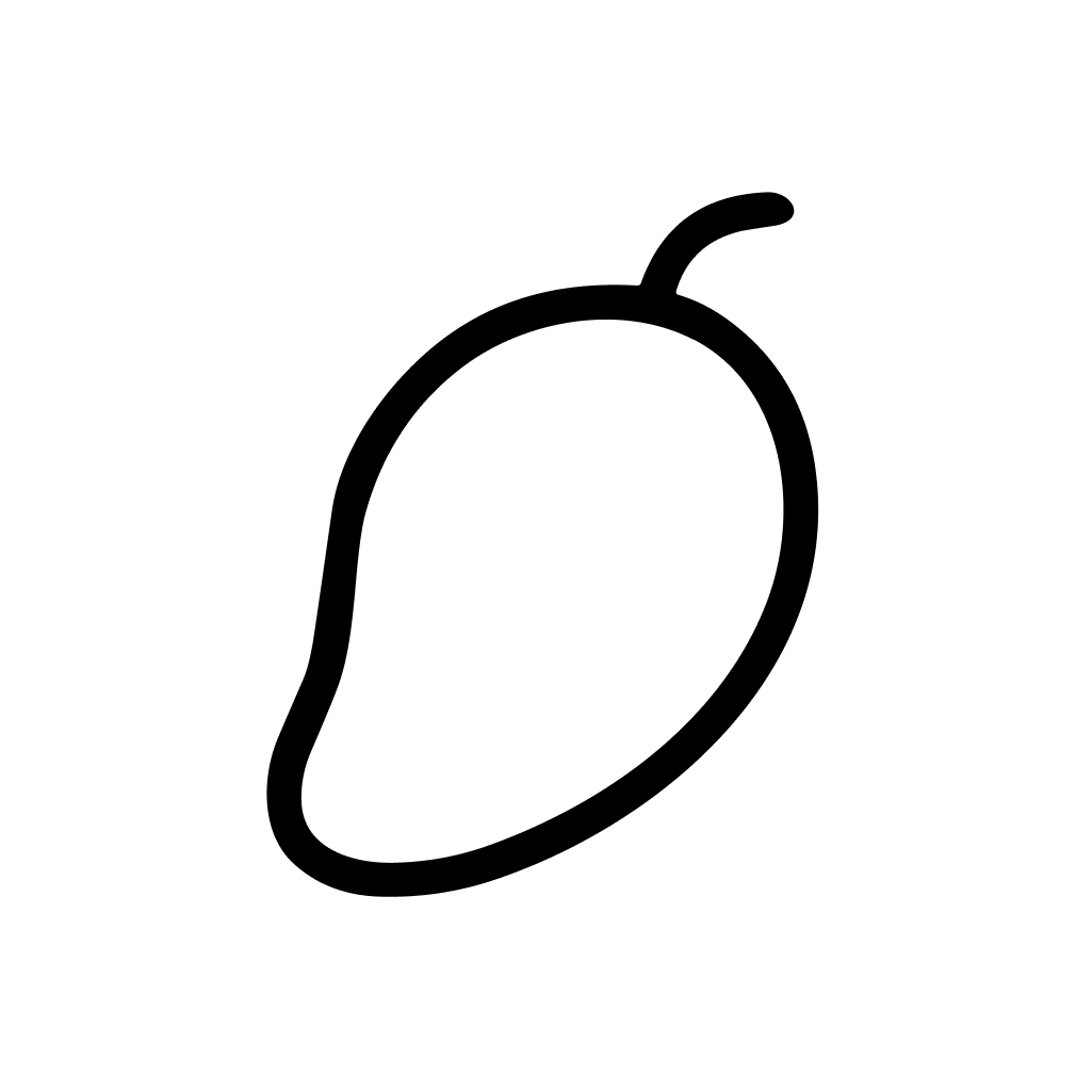 Simple Line Art Fresh Mango Fruit Tropical Food Illustration Icon