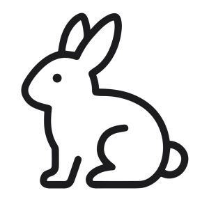 Minimalist Outline Rabbit Animal Pet Easter Symbol Simple Line Art