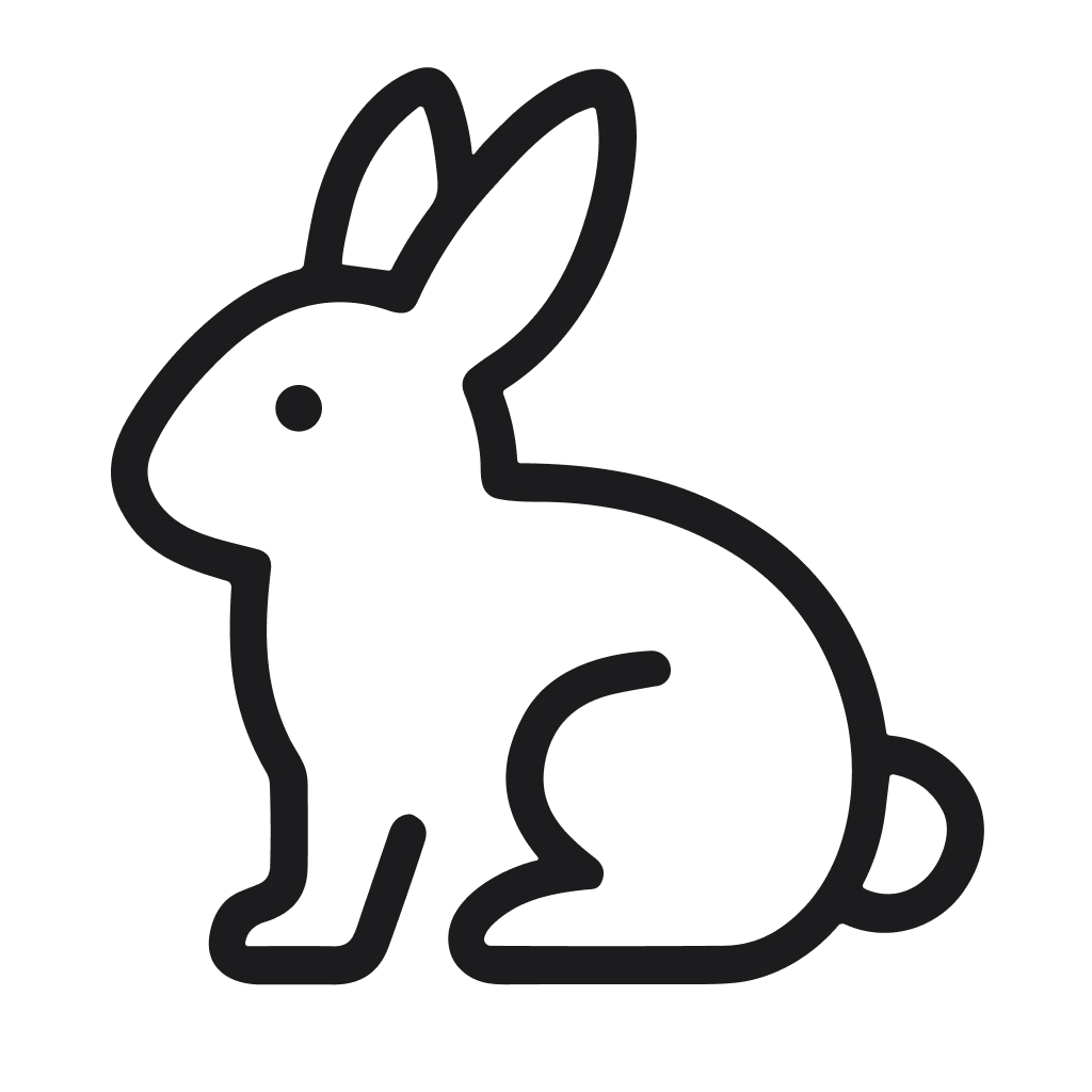 Minimalist Outline Rabbit Animal Pet Easter Symbol Simple Line Art