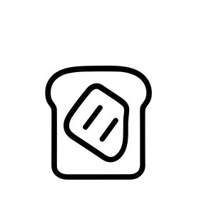 Minimalist Outline Style Toast with Butter Slice Food Icon Illustration