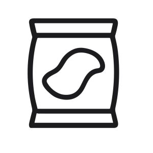 Minimalist Outline Crisps Bag Snack Food Symbol Line Art Illustration