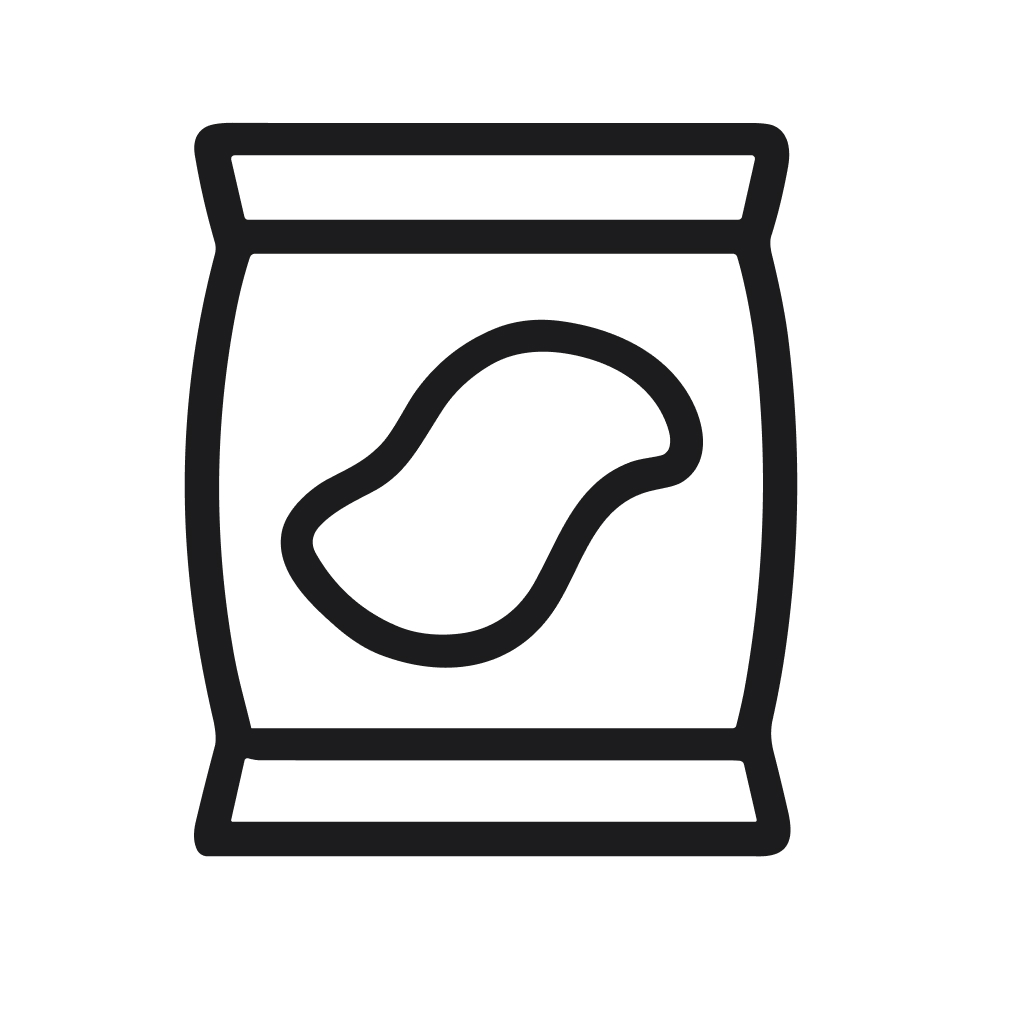 Minimalist Outline Crisps Bag Snack Food Symbol Line Art Illustration