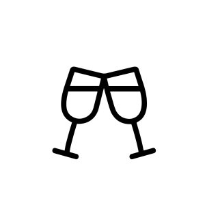 Simple Outline Wine Glass Toasting Celebration Drinkware Symbol Icon