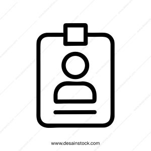 Outline Simple Identification Card Badge Minimalist Icon Symbol Design