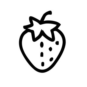 Simple Handdrawn Doodle Strawberry Fruit Berry Food Black Line Icon