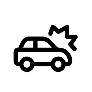 Simple Line Car Crash Accident Damage Insurance Claim Icon Symbol