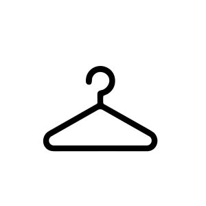 Simple Outline Clothes Hanger Rack Hanging Item Flat Icon Symbol