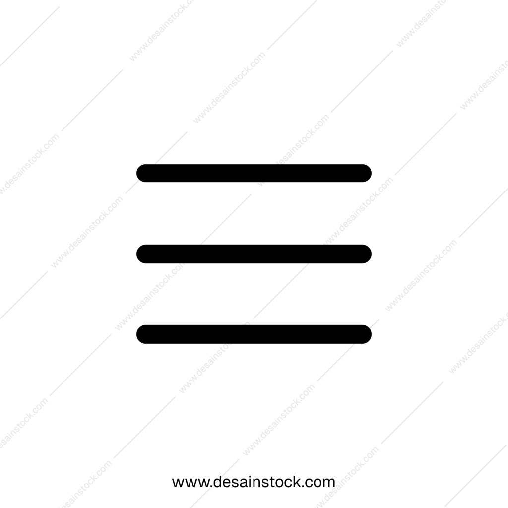 Simple Outline Horizontal Line Hamburger Menu Navigation Icon Symbol