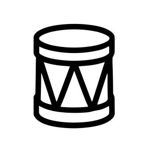 Simple Outline Drum Musical Instrument Percussion with Triangle Pattern Isolated Icon