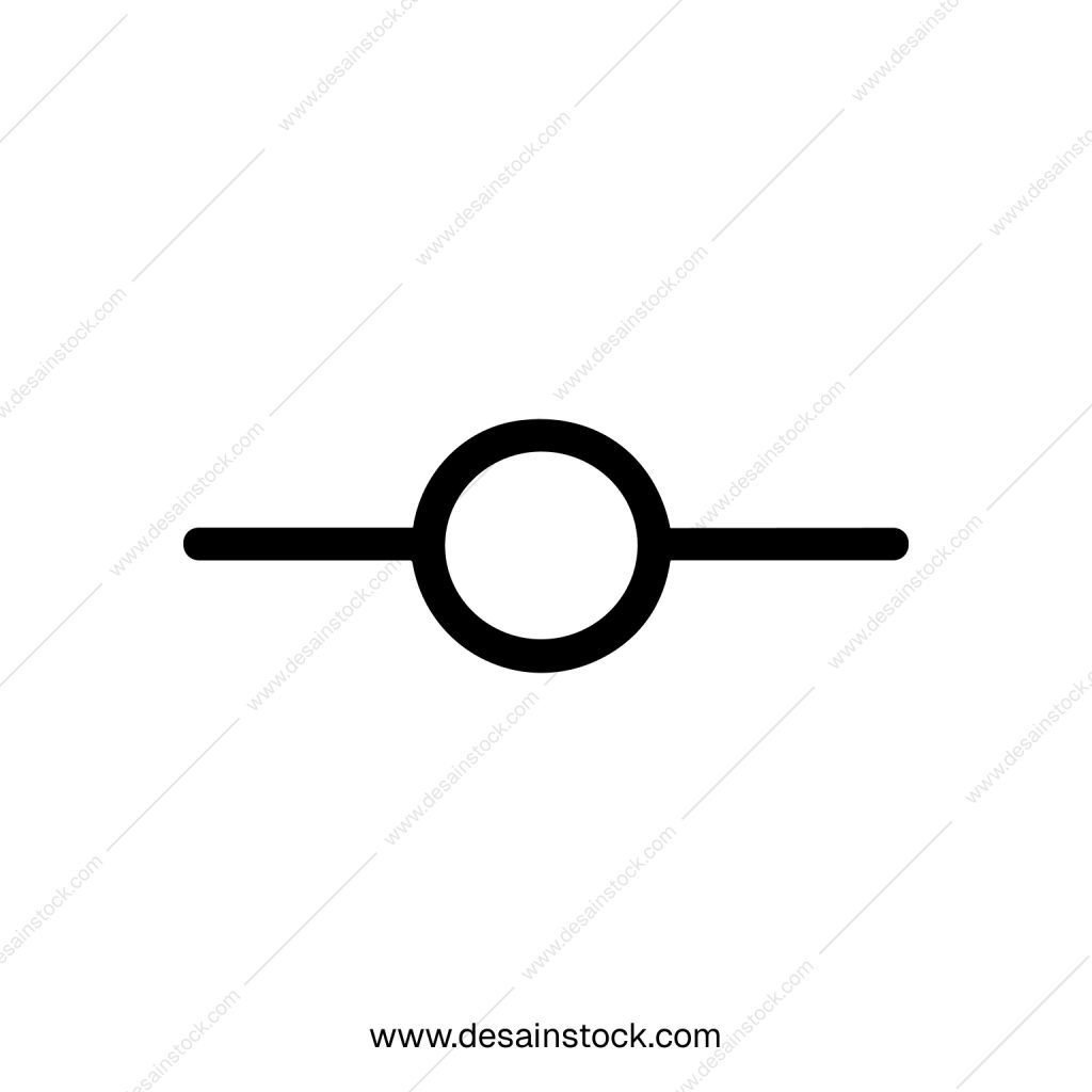 Simple Line Art Circle with Horizontal Lines Connecting Icon
