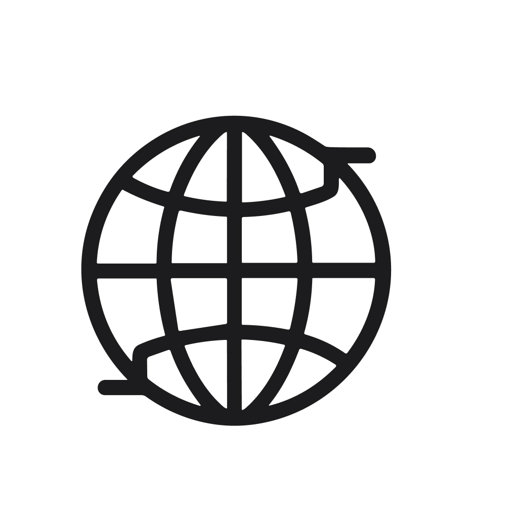 Simple Line Style Globe Earth Connectivity Symbol Icon Illustration