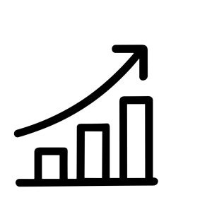 Simple Line Style Growth Bar Chart Arrow Up Statistic Icon