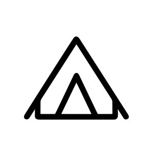 Minimalist Line Drawing Tent Structure Camping Shelter Simple Icon