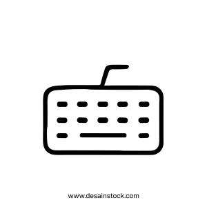 Minimalist Line Art Keyboard Device Technology Input Symbol Icon