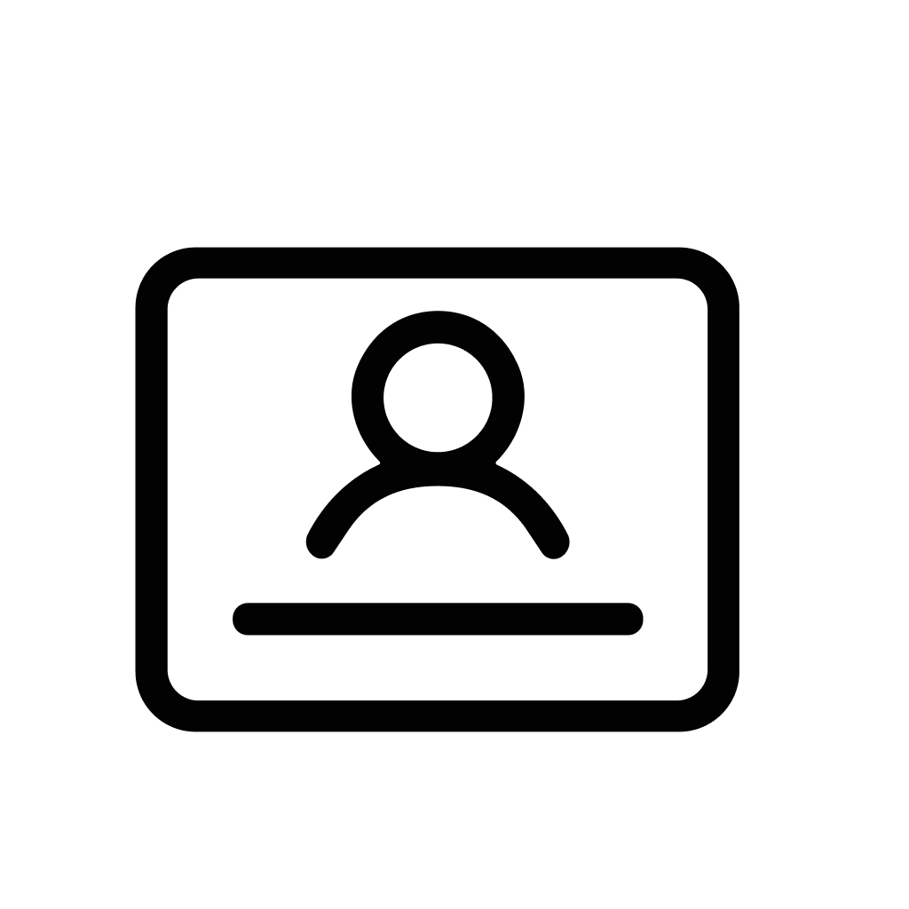 Simple Outline User Identification Card Shape Icon Symbol Graphic