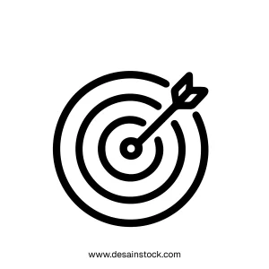 Simple Outline Target Aim Arrow Achieve Success Business Icon Design