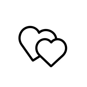 Simple Outline Double Heart Shape Symbol Love Element Icon Design