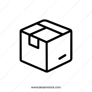 Simple Outline Isometric Box Package Delivery Service and Moving Icon