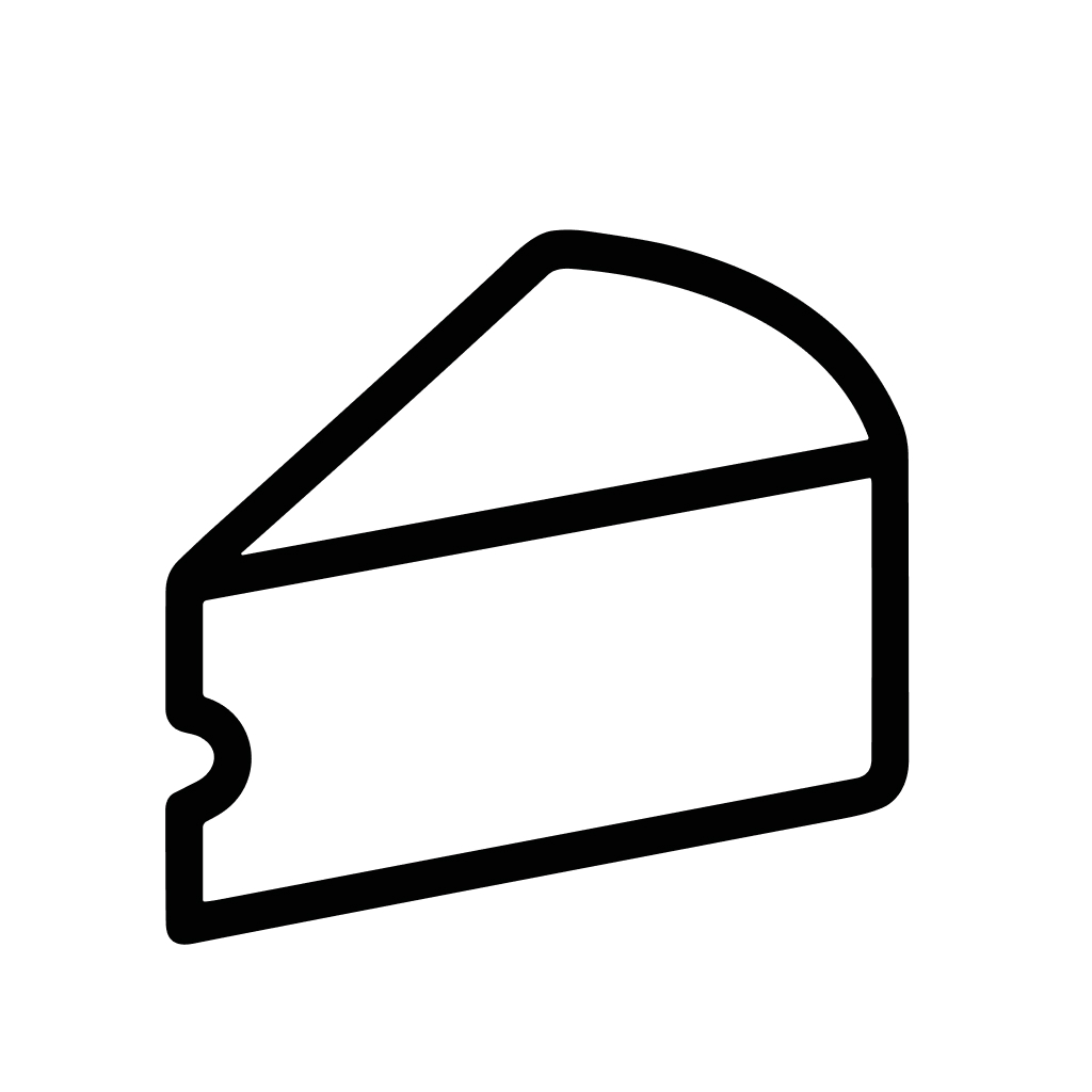 Simple Outline Piece of Cheese Slice Dairy Food Icon Element