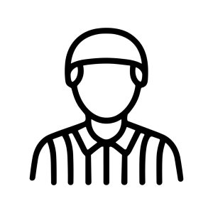 Simple Line Drawn Referee Official Person Icon Clip Art Illustration