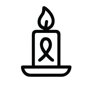 Simple Outline Ribbon Candle Line Art Icon Design Element Illustration
