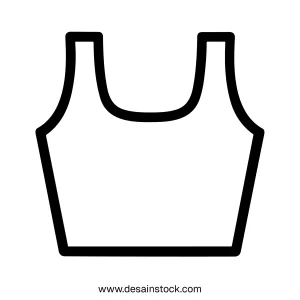 Simple Line Art Tank Top Clothing Garment Fashion Icon Style